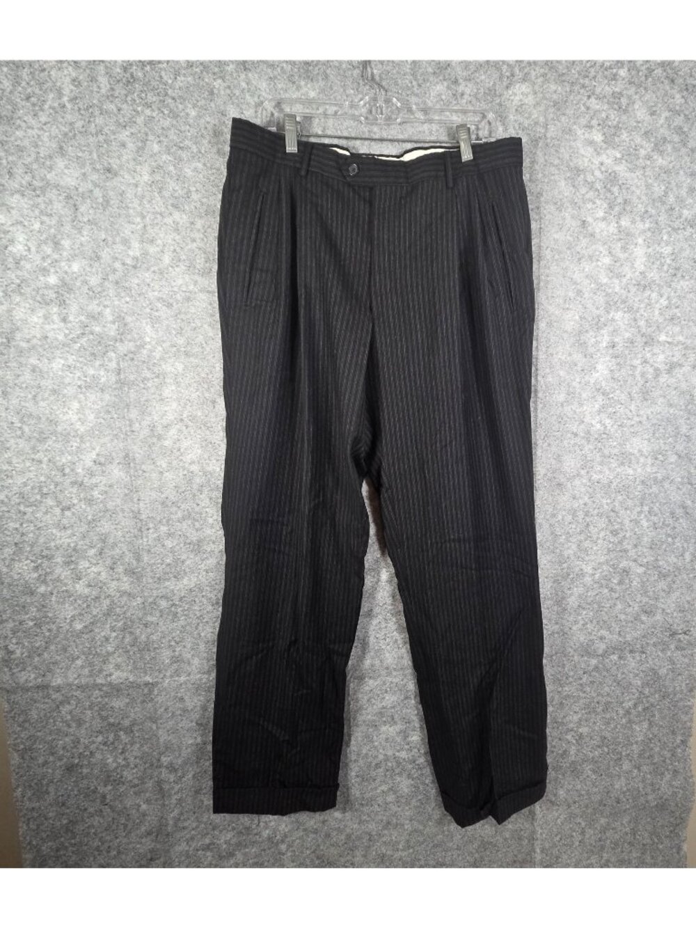 Giorgio Valentini Men's Dress Pants Flat Front Straight Leg  Wool Gray Size 34'